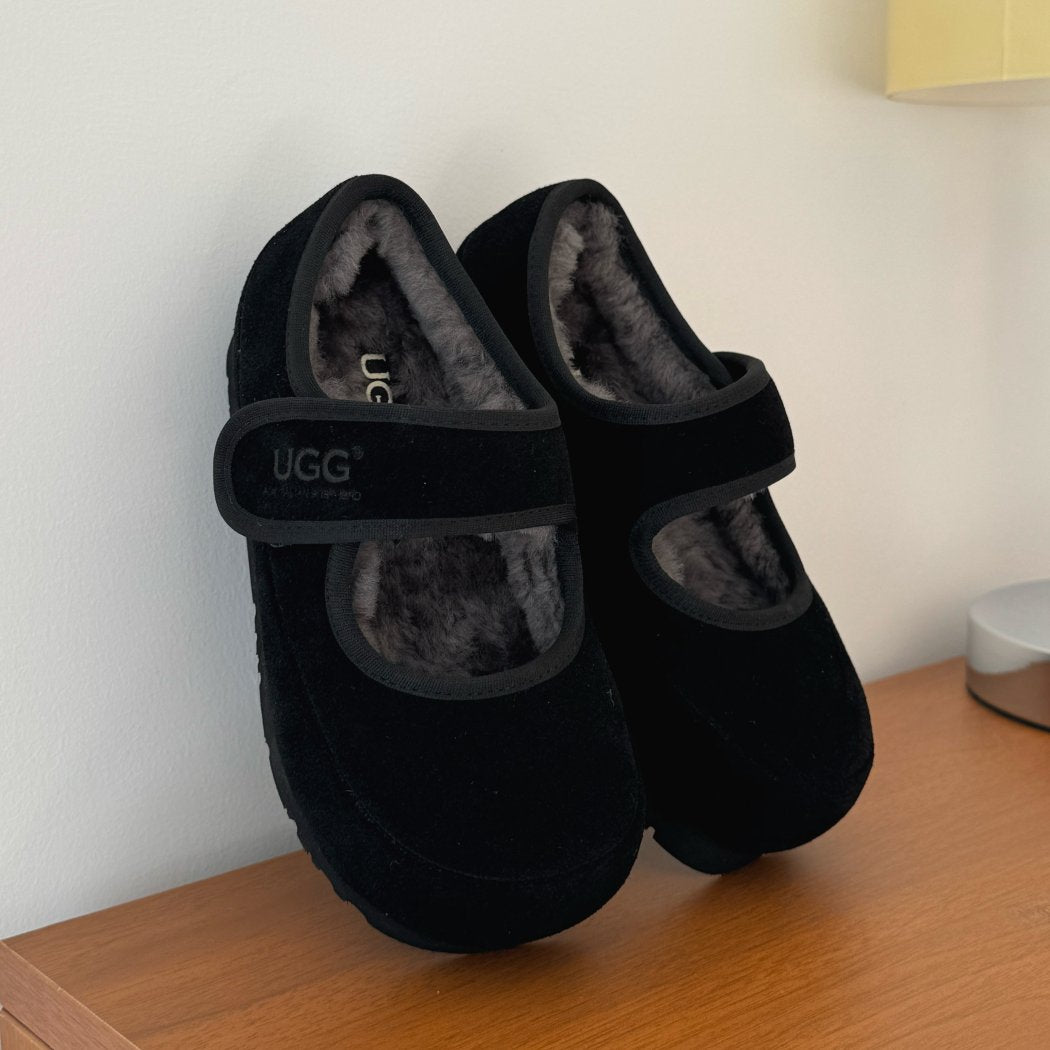Top view of Millie kids Mary Jane slippers AS 7037K in Black