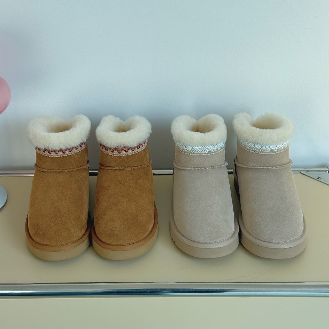 Mini cow suede sheepskin wool boots AS 3142 in Chestnut and Sand