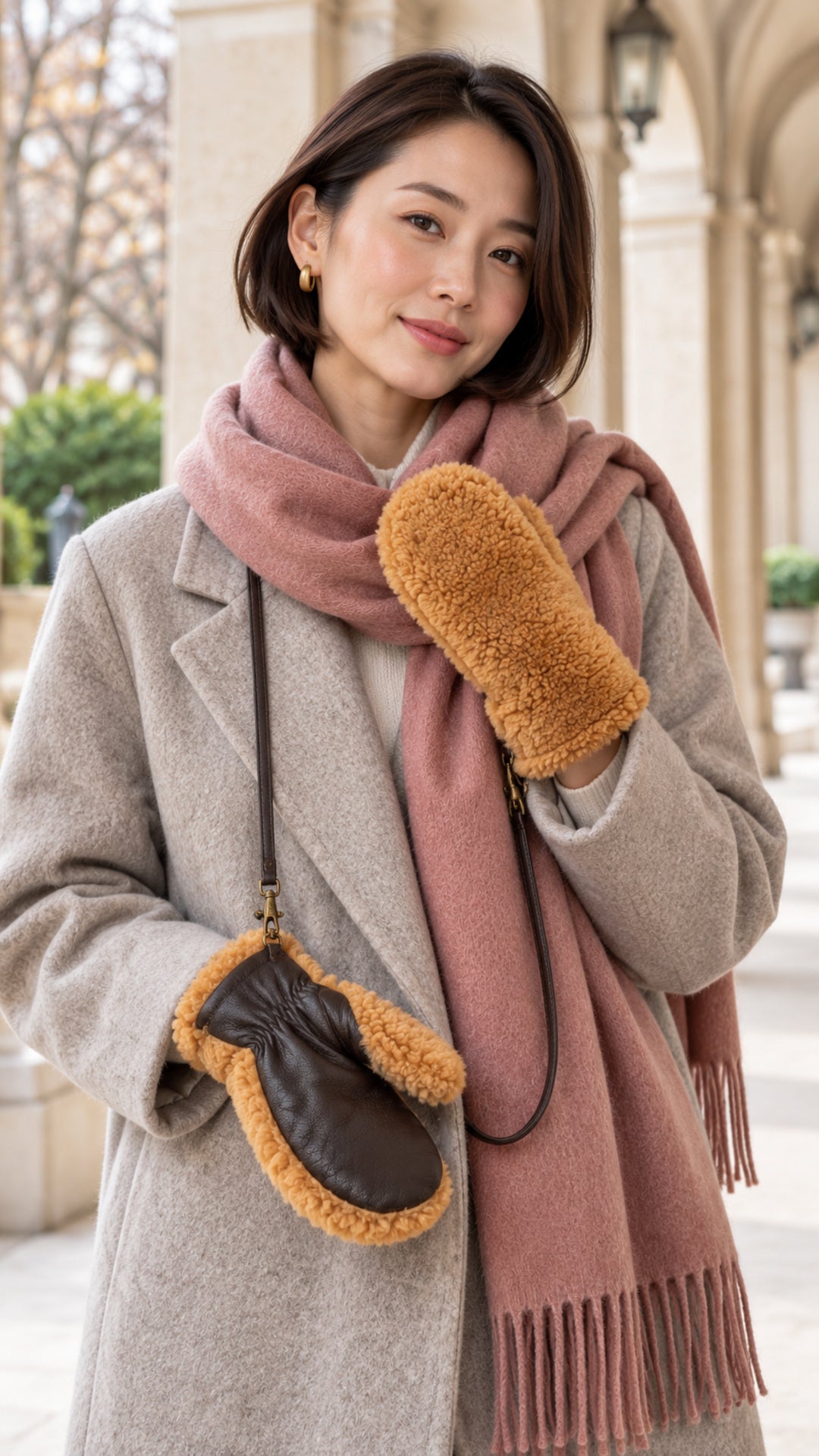 OZWEAR UGG Sheepskin Strap Mittens - CS095