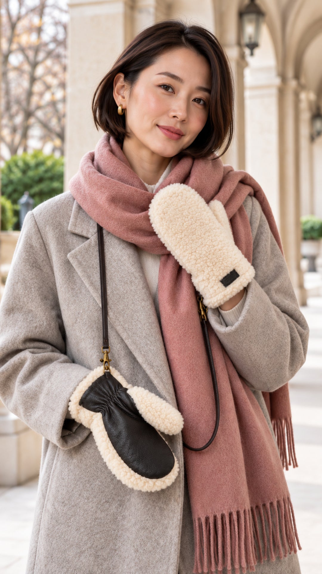 OZWEAR UGG Sheepskin Strap Mittens - CS095