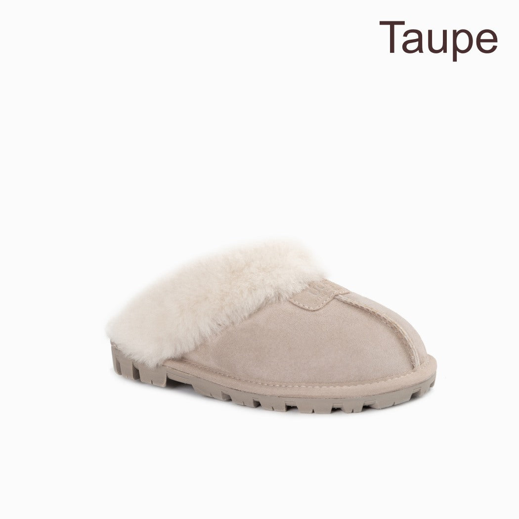 OZWEAR UGG® Premium Australian Sheepskin Slippers OB114II in Taupe featuring premium Australian sheepskin wool and comfortable everyday styling.