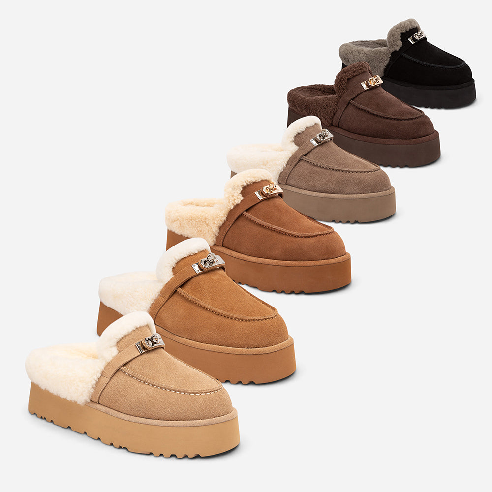 OZWEAR UGG Women's Shearling Platform Mule OB 1104