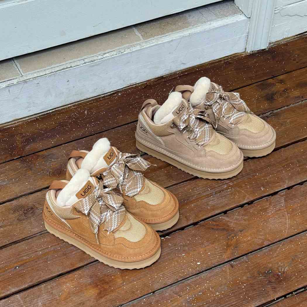 Side profile of Parkyr kids sheepskin wool sneaker boots AS 3083K in Chestnut