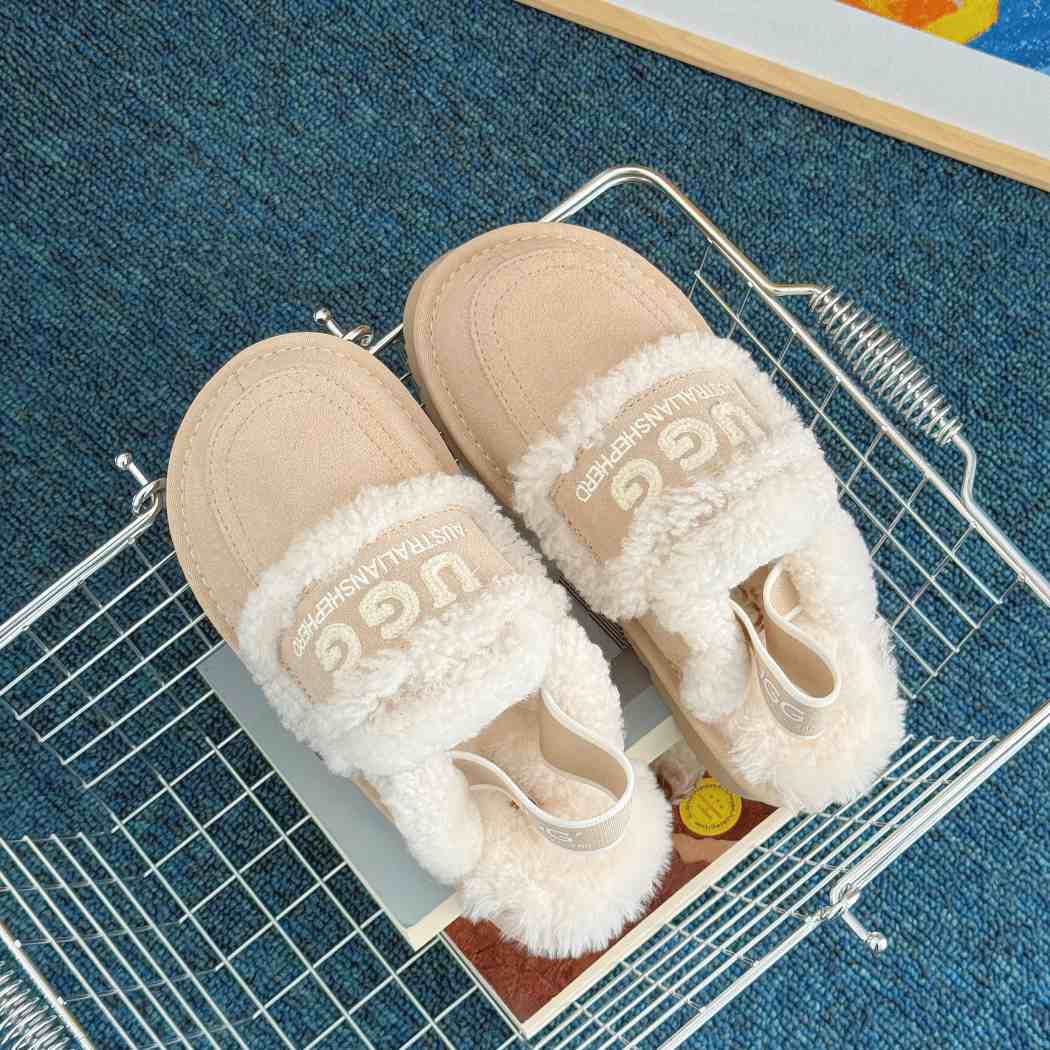 Front three-quarter view of Rilee kids slingback slippers AS 2121K in Chestnut