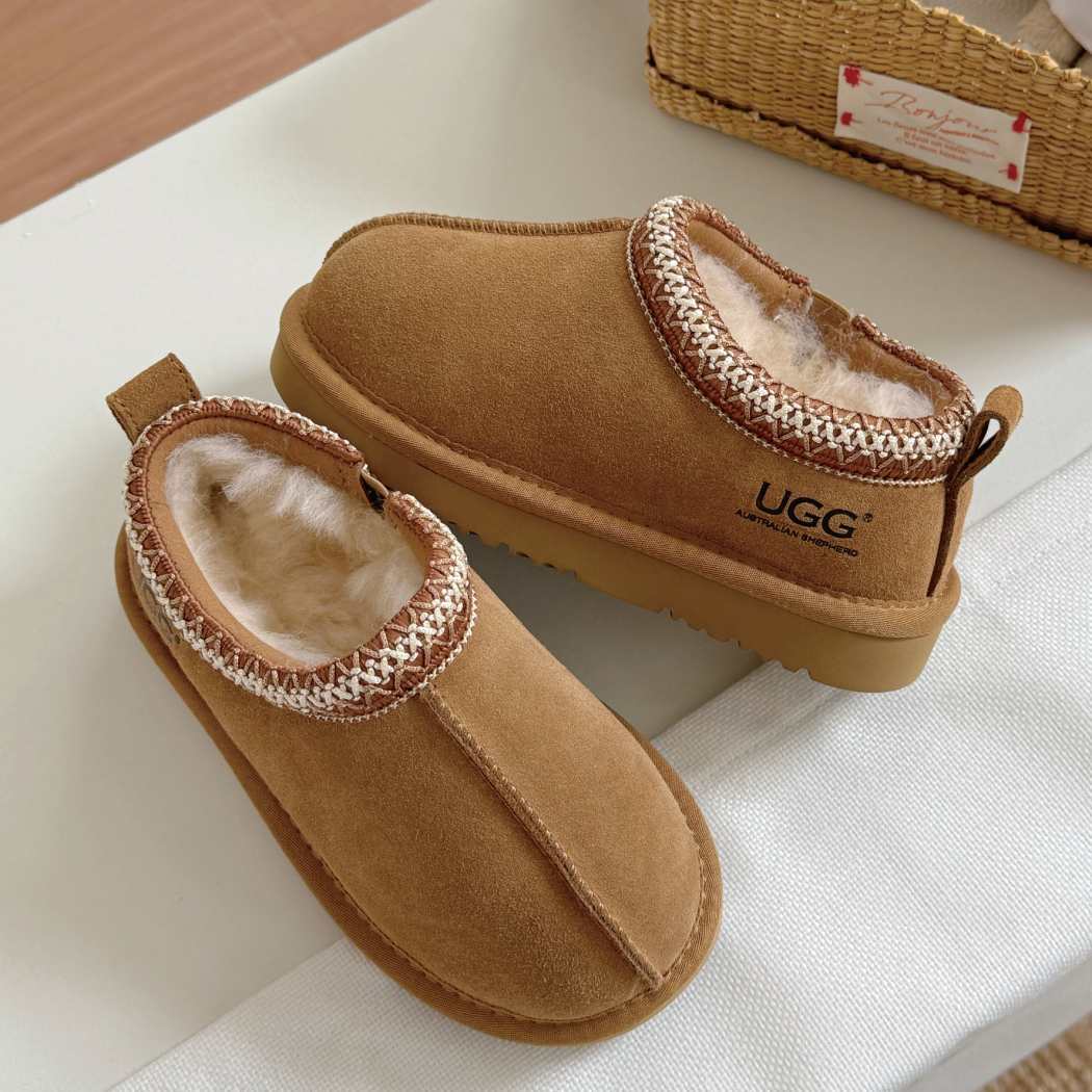 Side profile of Tazzy Tay kids ankle slippers AS 2119K in Chestnut Brown