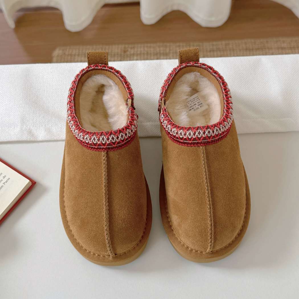 Top view of Tazzy Tay kids ankle slippers AS 2119K in Chestnut Red