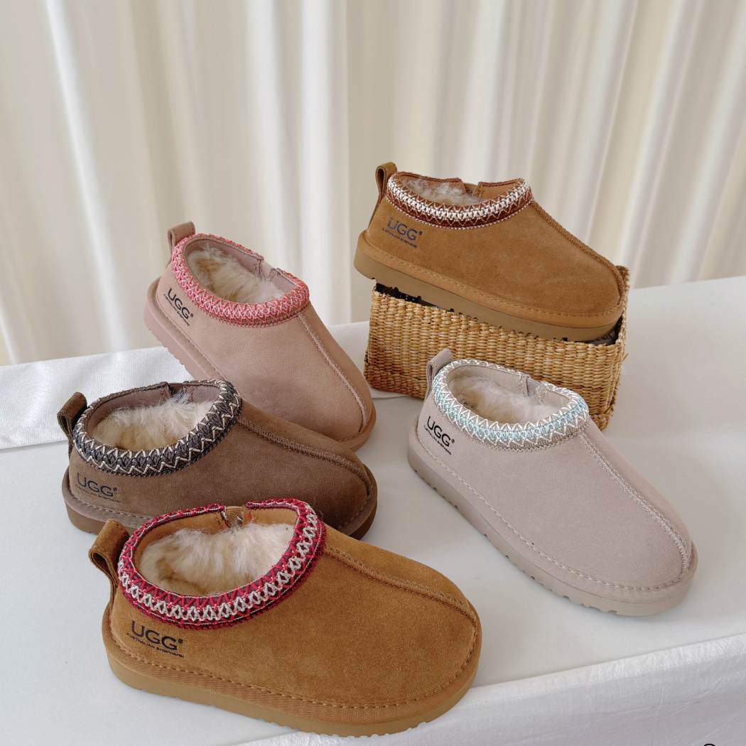 Tazzy Tay kids sheepskin wool Fair Isle ankle slippers AS 2119K in multiple colours