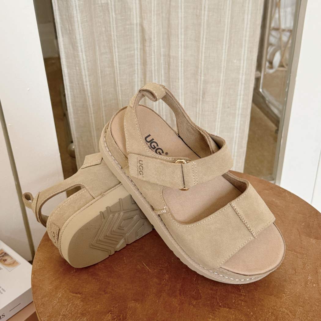 Front three-quarter view of Terral platform sandals AS 7036 in Sand