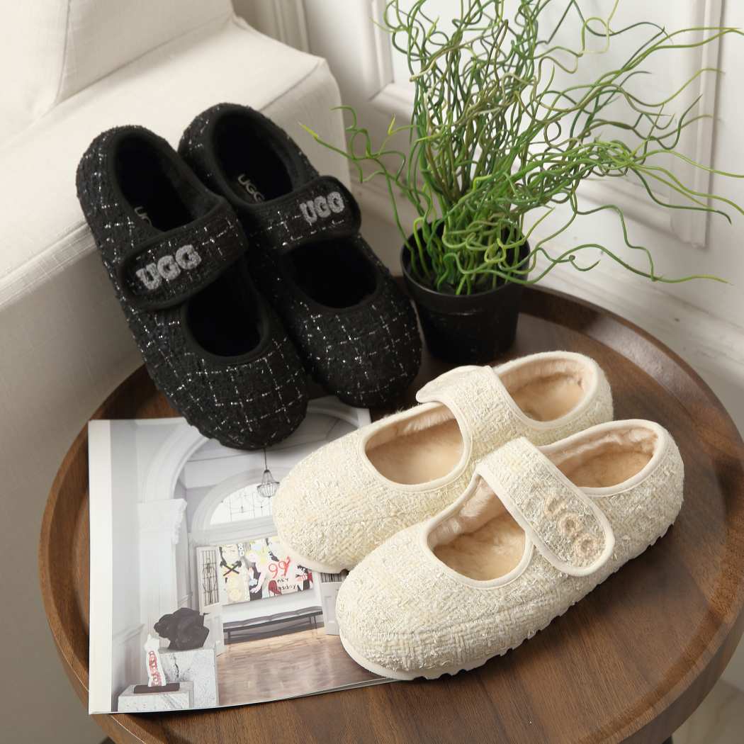 Tweed Mary Jane moccasins DK 242 available in Black and Nude