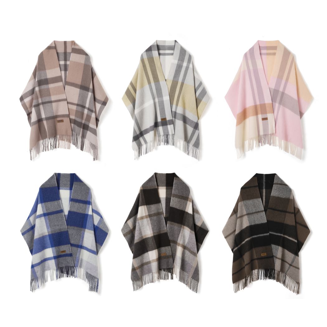 Urban UGG 100% wool check shawl scarf Wynel UR8011 available in multiple colours