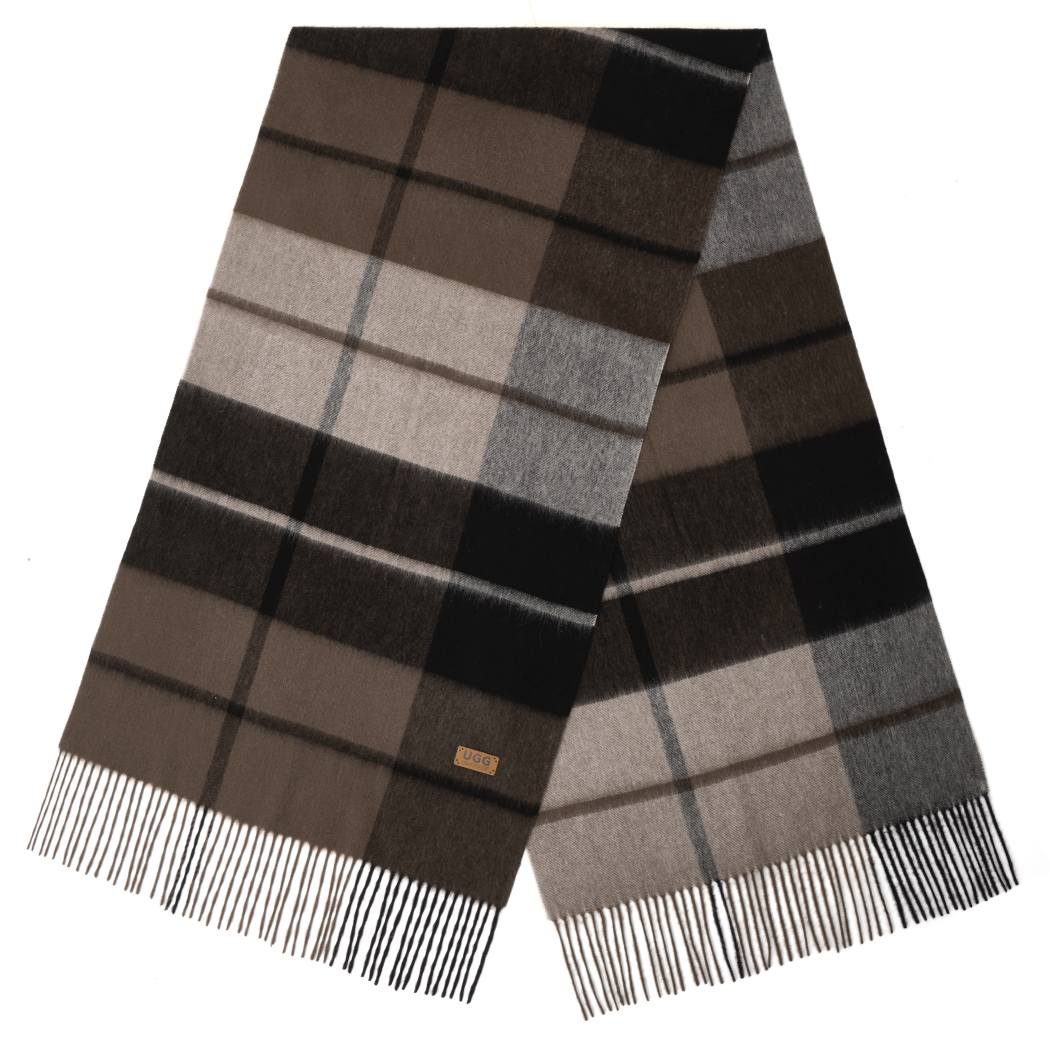Full-length Urban UGG Wynel 100% wool check scarf UR8011 in Coffee
