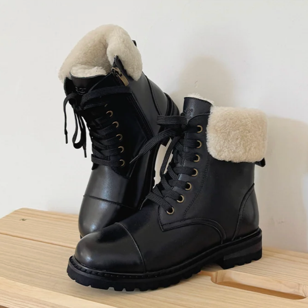 Front three-quarter view of Velair women's leather lace-up boots AS 4011